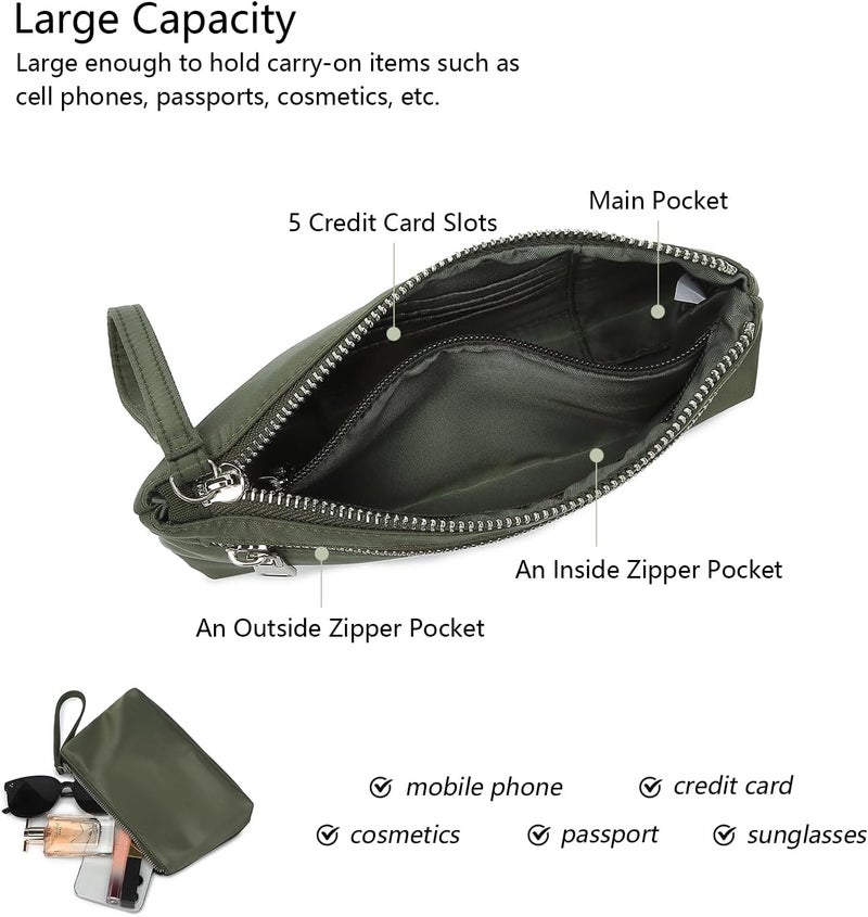 YONBEN Nylon Wristbands Bag Makeup Pouch for Purse Waterproof Wristbands Bag with Zipper Pocket Credit Card Pouch - Image 5